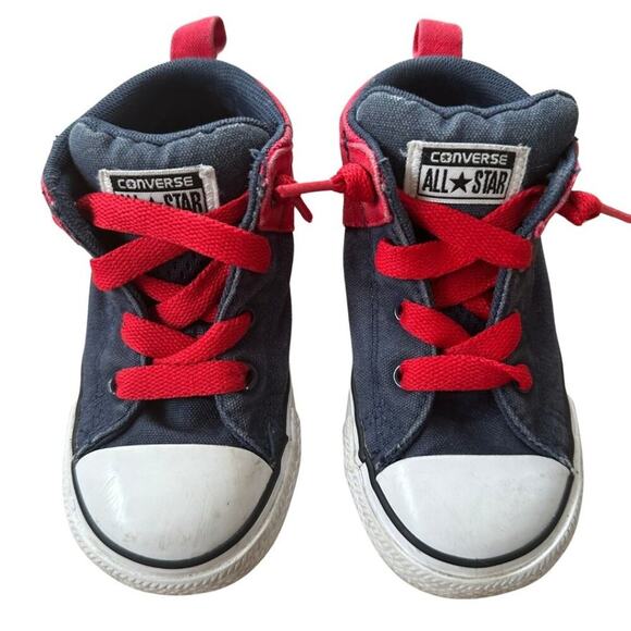 Converse All Star Chuck Taylor High Top Blue, Red, White 8 - Picture 2 of 7